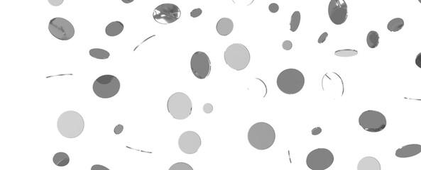 Glittering confetti on a transparent background. Holiday, birthday and Christmas decoration