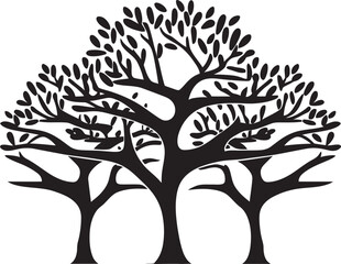 Sylvan Insignia Iconic Tree Mark Foliage Symbol Vector Logo Icon