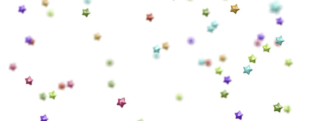 Celestial Splendor Unveiled: 3D Colorful Stars Rain Illustration Enchants