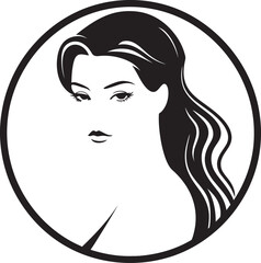 Timeless Elegance Womans Silhouette Feminine Grace Beauty Emblem