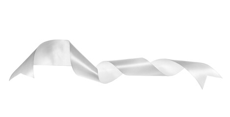 White ribbon isolated on white background, clipping path