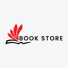 book publisher store logo design vector - obrazy, fototapety, plakaty