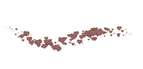 Falling love heart confetti 3d illustration
