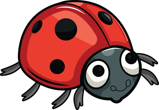 Cute colorful ladybug clip art, Cute ladybug simple flat design vector illustration