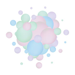 Abstract balls geometric gradient color background.For graphic design. 3d render illustration. eps 10