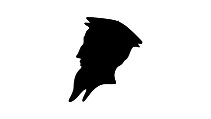 John Calvin,  black isolated silhouette