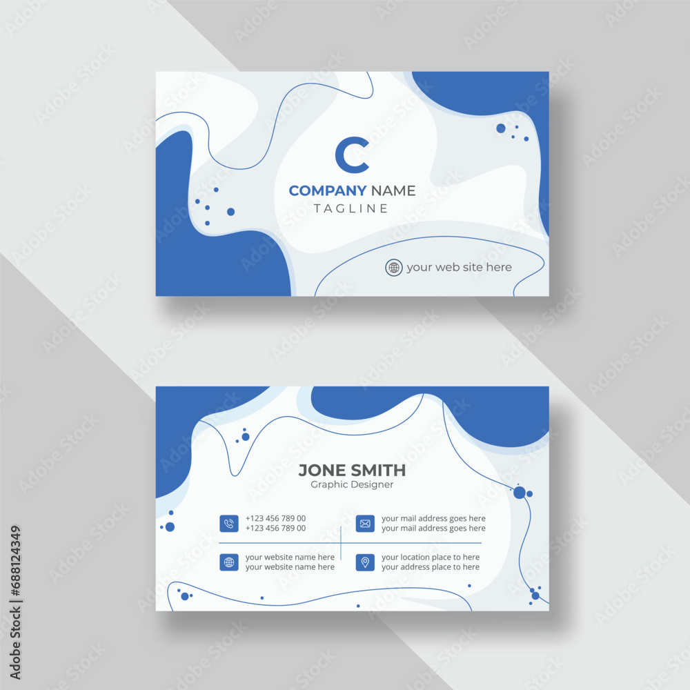 Canvas Prints Double-sided creative business card template. Portrait and landscape orientation. Horizontal and vertical layout. Vector illustration  - Canvas Prints