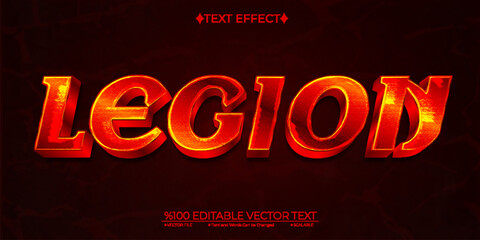  Red Legion Editable Vector 3D Text Effect