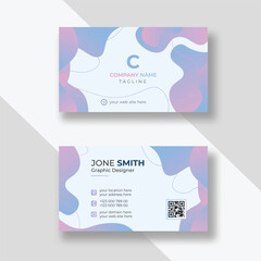 Double-sided creative business card template. Portrait and landscape orientation. Horizontal and vertical layout. Vector illustration 