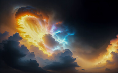 Fototapeta premium sky abstraction neon nebula