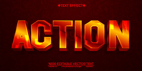  Red Action Editable Vector 3D Text Effect