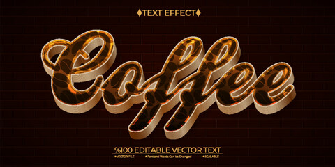  Coffee Editable Vector 3D Text Effect