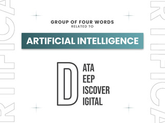 Group of four words related to Artificial Intelligence