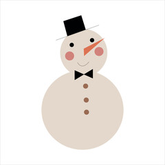 Snowman icon flat style. Vector eps10