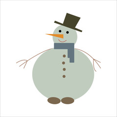 Snowman icon flat style. Vector eps10