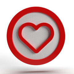heart icon in 3d render