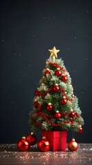 Fototapeta na wymiar Empty Space Christmas Tree