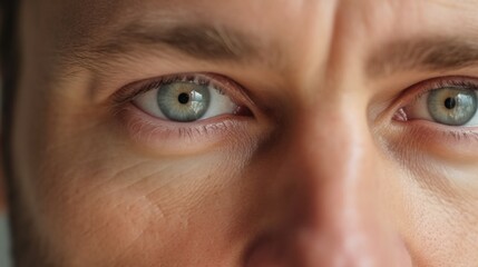Fototapeta premium Extreme close-up of a man's gaze fixed on the camera.