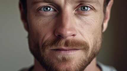 Obraz premium Extreme close-up of the man's eyes, conveying raw emotion.