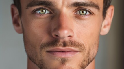 Tight shot capturing the intensity in a man's stare.