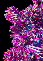 Magic Holographic 3D Crystals Background. 3D Render Illustration. - 688131305