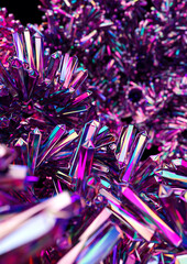 Magic Holographic 3D Crystals Background. 3D Render Illustration. - 688131358