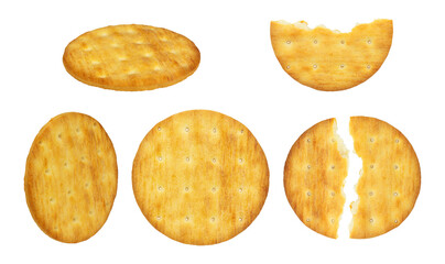 cracker, round salted cracker isolated from background