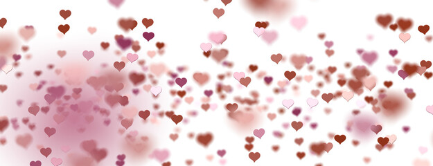 realistic isolated heart confetti on the transparent background for decoration and covering. Concept of Happy Valentine's Day, wedding and anniversary