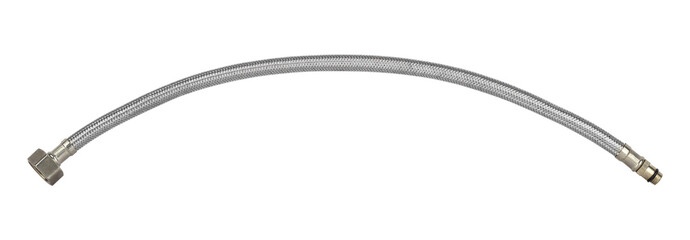 High pressure hose with metal braid isolated from background