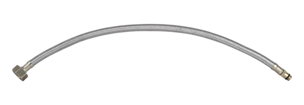 High pressure hose with metal braid isolated from background