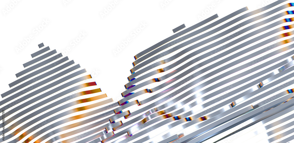 Poster 3d fluid shapes with holographic effect