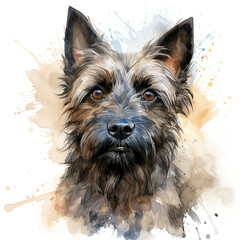 watercolor Cairn Terrier clipart, Generative Ai