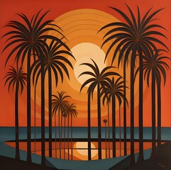 view sunset on the beach