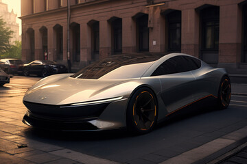 futuristic luxury electric super car