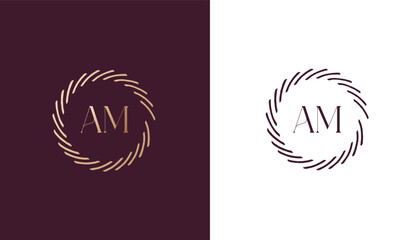 AM logo design vector image