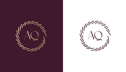 AQ logo design vector image