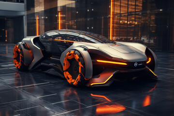 futuristic high end electric super car