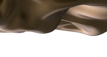 Radiant Drapery: Abstract 3D Gold Cloth Illustration with a Luminous Presence