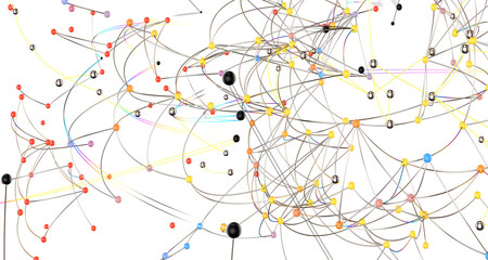 Abstract technology futuristic network - fantasy plexus background. 3D rendering