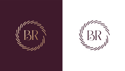 BR logo design vector image - obrazy, fototapety, plakaty