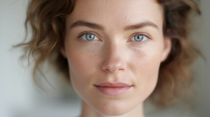 Fototapeta premium A captivating expression captured in the portrait of a young European woman.