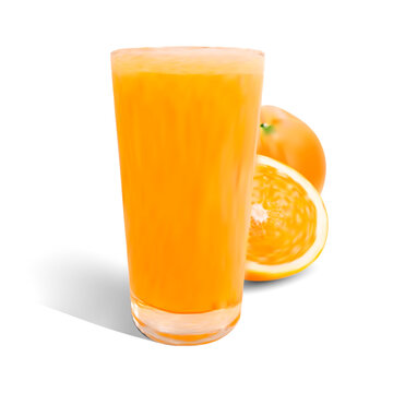 Realistic orange juce cup. 3d orange juice cup