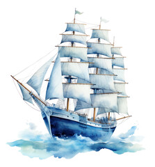 sailing ship watercolor