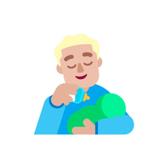 Man Feeding Baby: Medium-Light Skin Tone