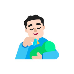 Man Feeding Baby: Light Skin Tone