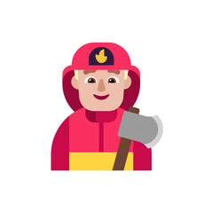 Man Firefighter: Medium-Light Skin Tone