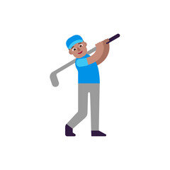 Man Golfing: Medium Skin Tone