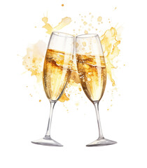 champagne flutes, isolated