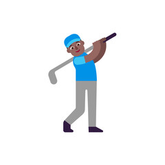 Man Golfing: Medium-Dark Skin Tone