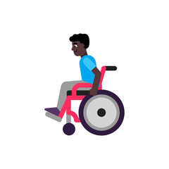Man in Manual Wheelchair: Dark Skin Tone